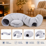 Cozy 2-in-1 Cat Tunnel Bed - Plush Comfort Meets Playful Hideaway