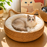 Woven Cat Bed - Handmade Comfort with Breathable Design