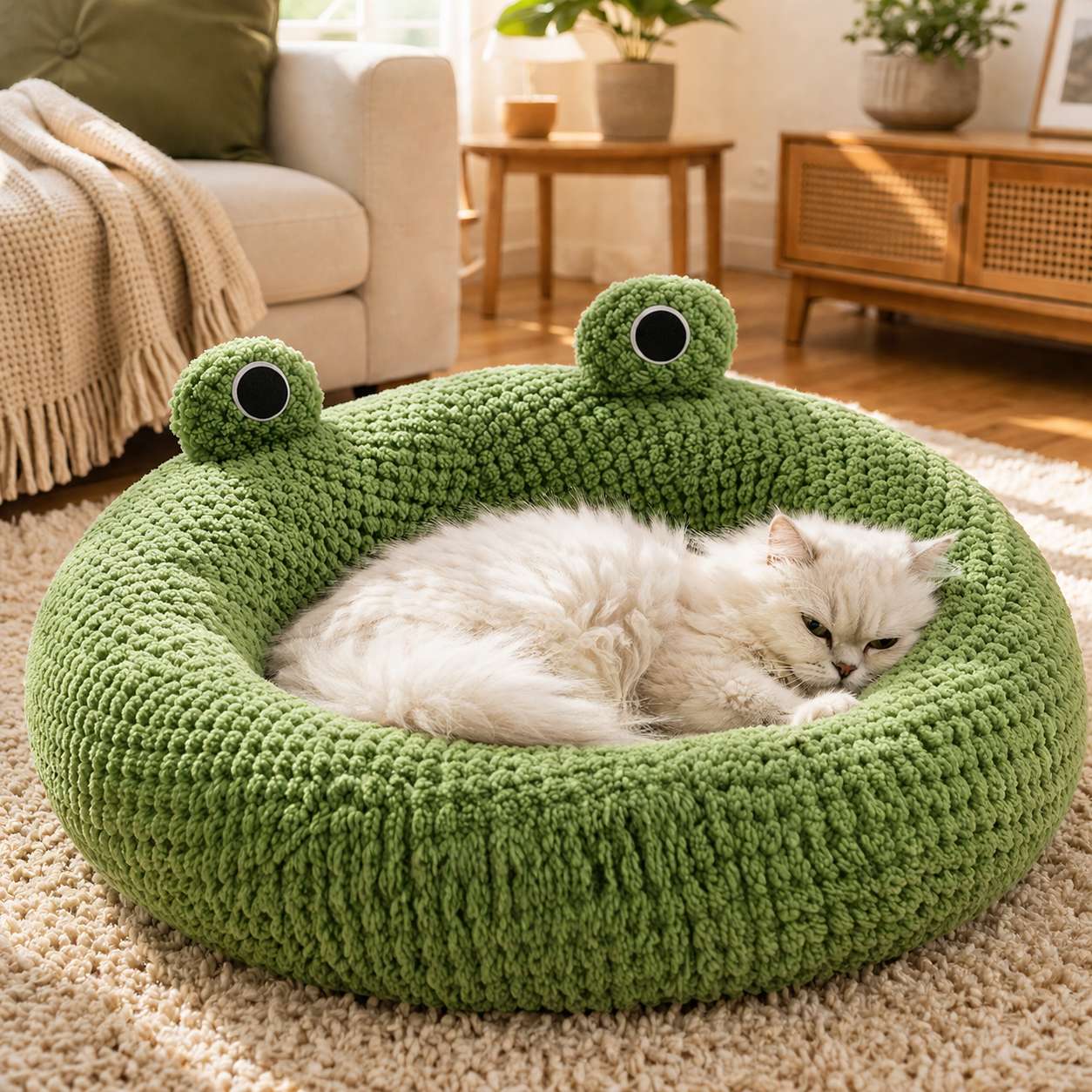 Frog Cozy Pet Bed - Playful Design with Warm, Secure Comfort
