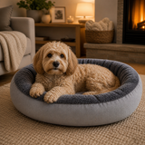 Cozy Oval Pet Bed - Warm Plush Bed for Cats & Dogs