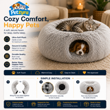 Cozy 2-in-1 Cat Tunnel Bed - Plush Comfort Meets Playful Hideaway