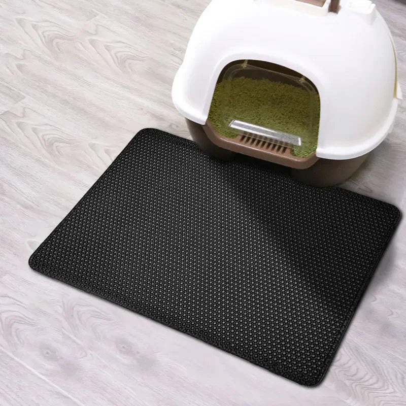 Double Layer Cat Litter Mat - Traps Litter & Waterproof