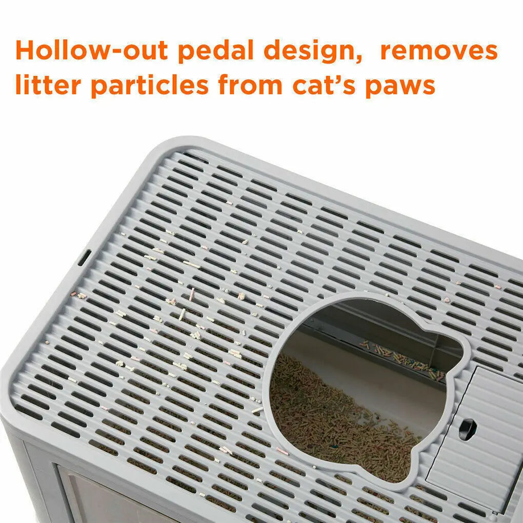 Enclosed Cat Litter Box - Foldable Top Entry Design