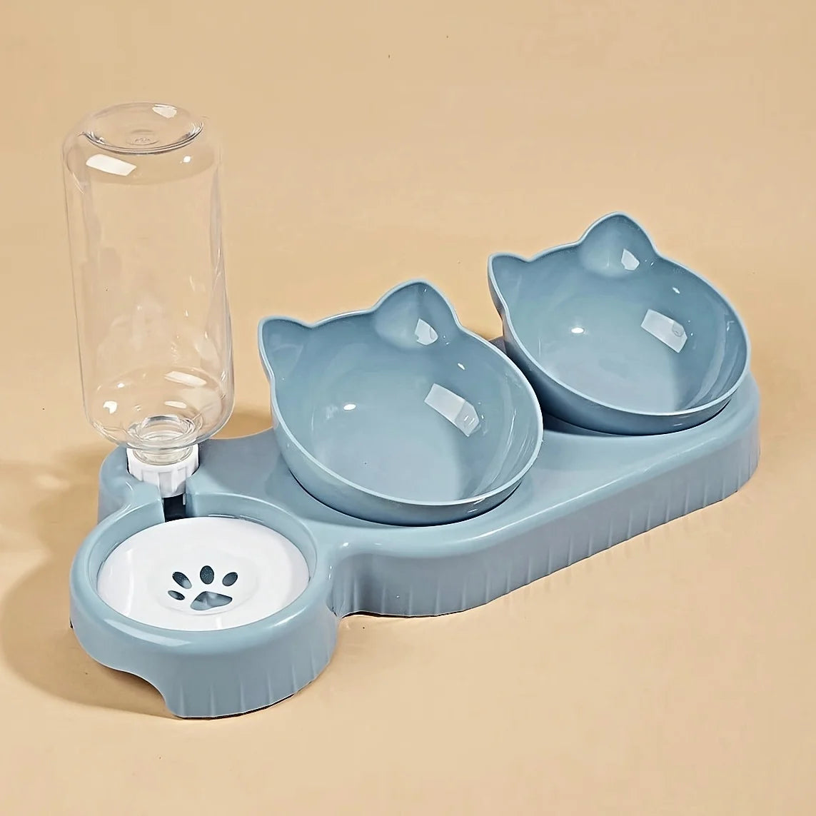 Tilted Cat Bowl Set - Ergonomic Food & Water Feeder