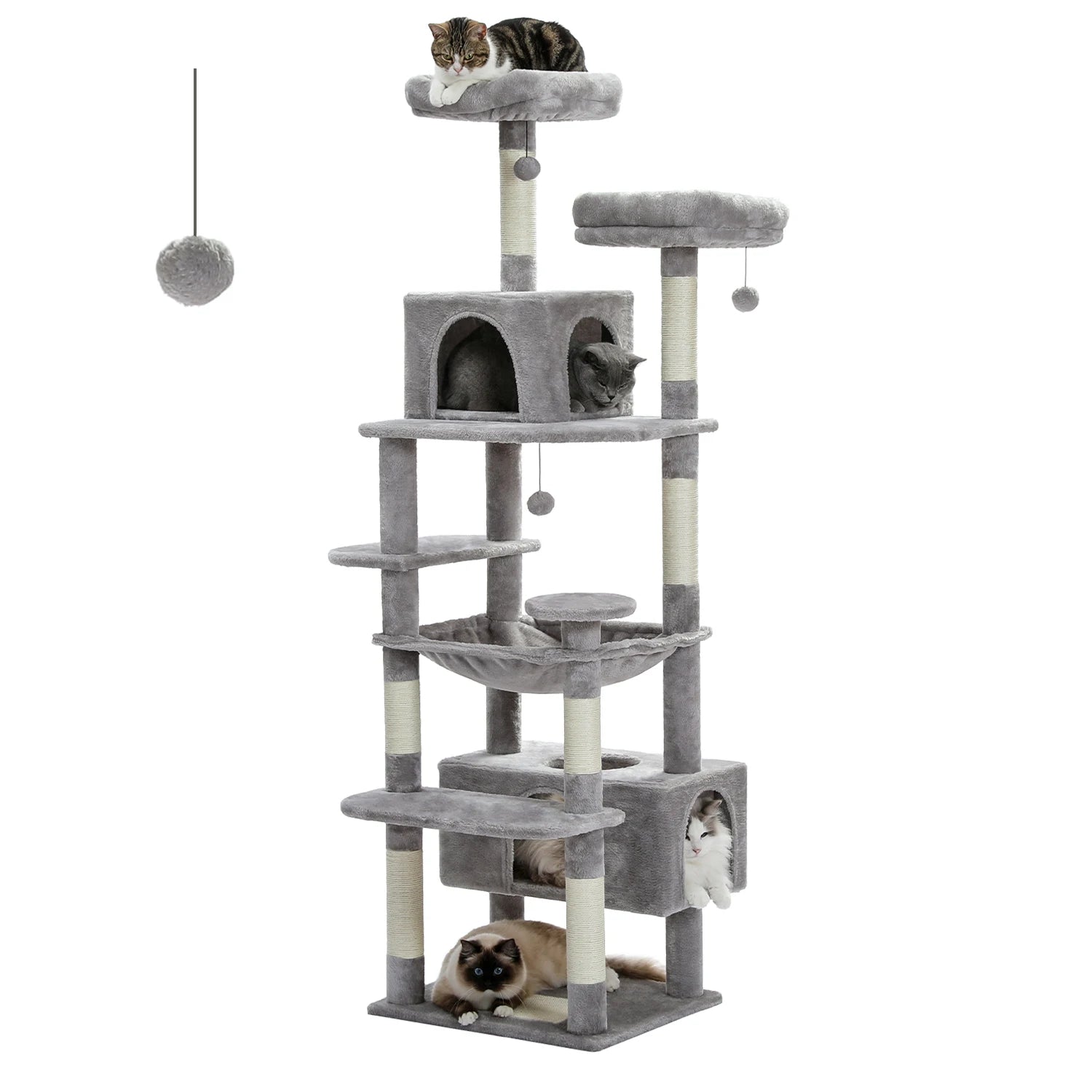 Large Cat Tree Tower - Multi-Level Scratching Post & Condo
