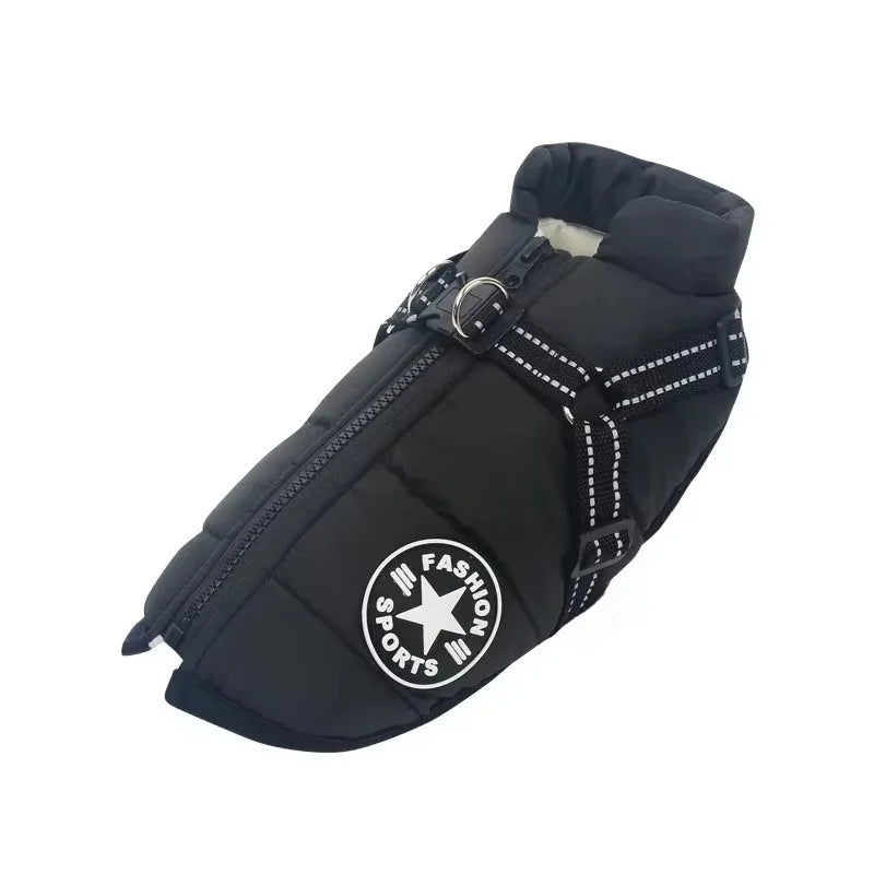 Winter Dog Jacket with Harness - Waterproof Coat
