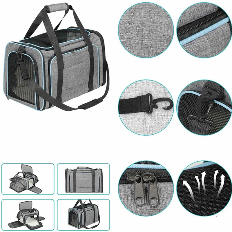 Expandable Pet Carrier Bag - Breathable Travel Comfort