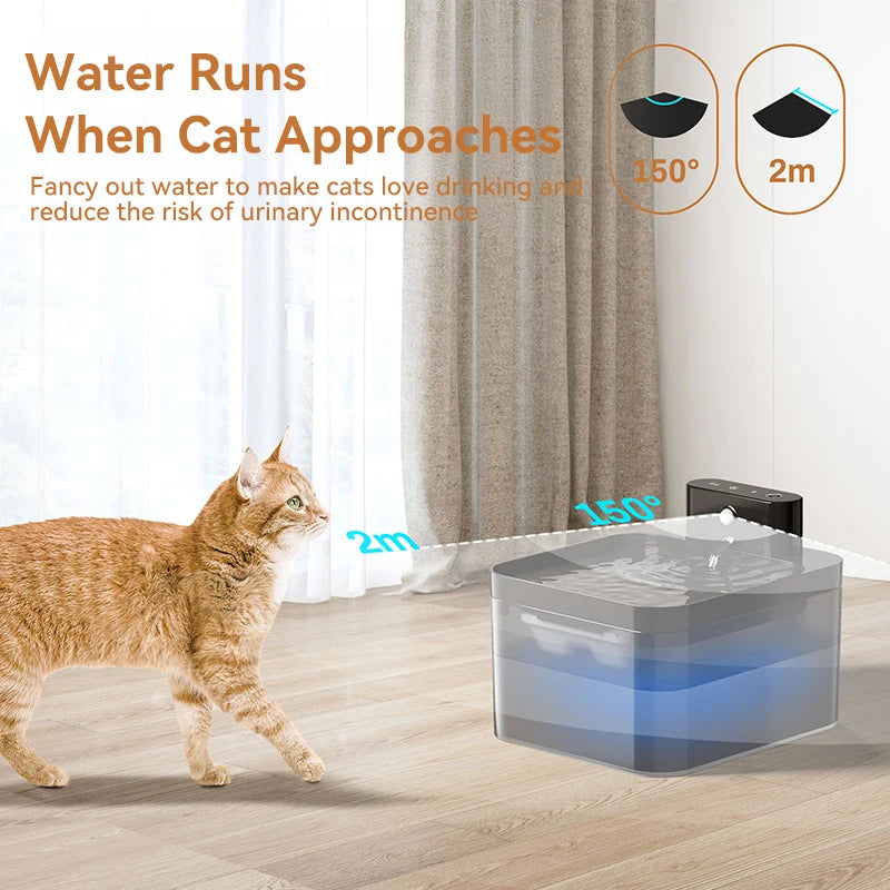 Wireless Cat Water Fountain - Motion Sensor Drinking Fountain