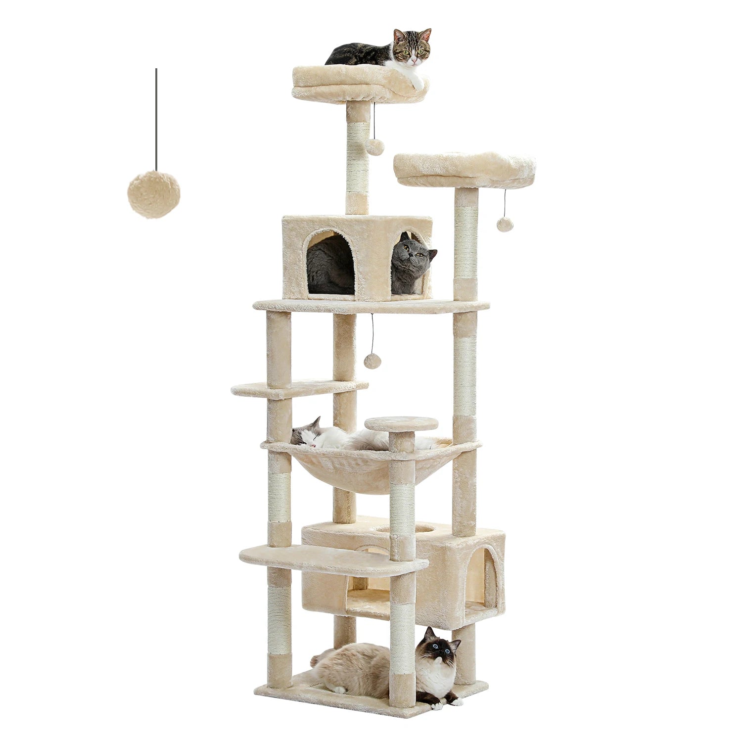 Large Cat Tree Tower - Multi-Level Scratching Post & Condo