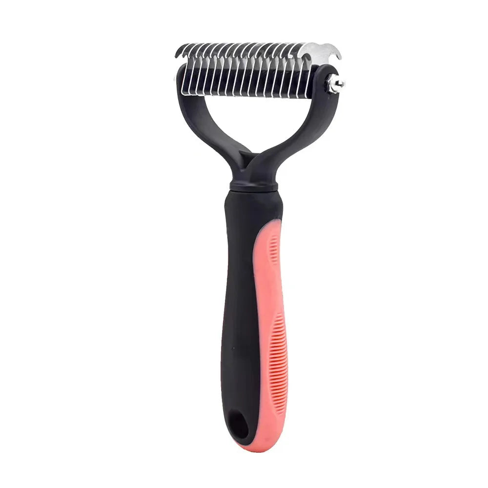 Professional Pet Deshedding Brush - Dog & Cat Fur Remover Tool