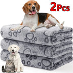 Paw Print Pet Blanket - Soft Warm Blanket for Dogs & Cats