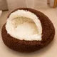 2-in-1 Plush Pet Cave Bed - Covered Nest for Cats & Small Dogs
