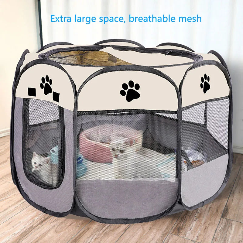 Foldable Pet Playpen - Portable Indoor/Outdoor Enclosure