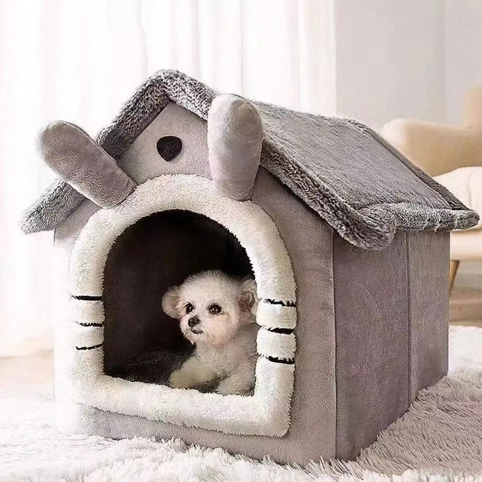 All-Season Pet House Bed - Warm & Cozy Shelter