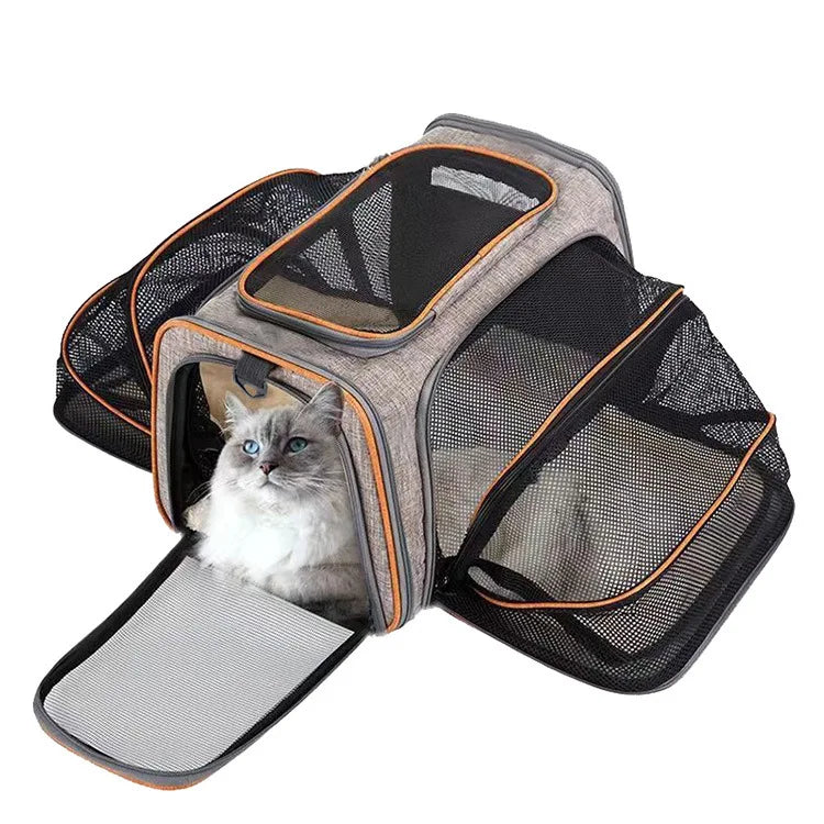 Expandable Pet Carrier Bag - Breathable Travel Comfort