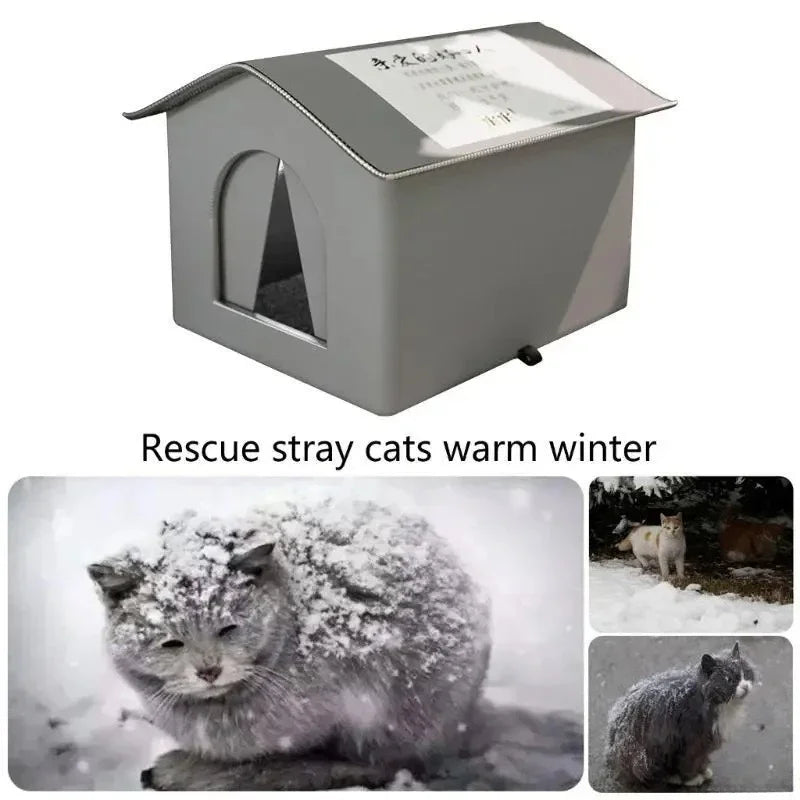 Outdoor Insulated Cat House - Weatherproof Shelter
