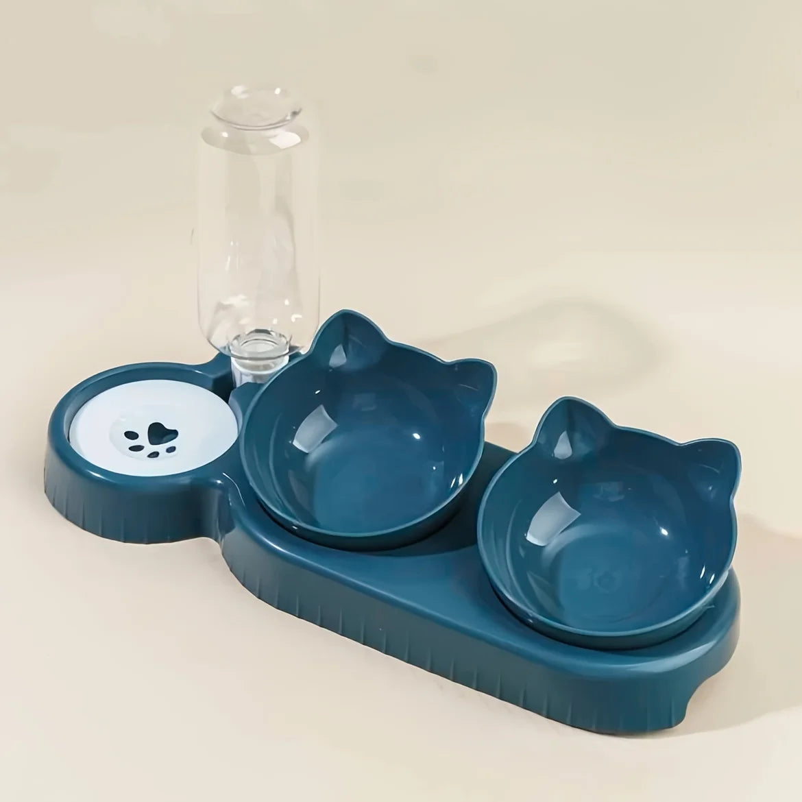 Tilted Cat Bowl Set - Ergonomic Food & Water Feeder