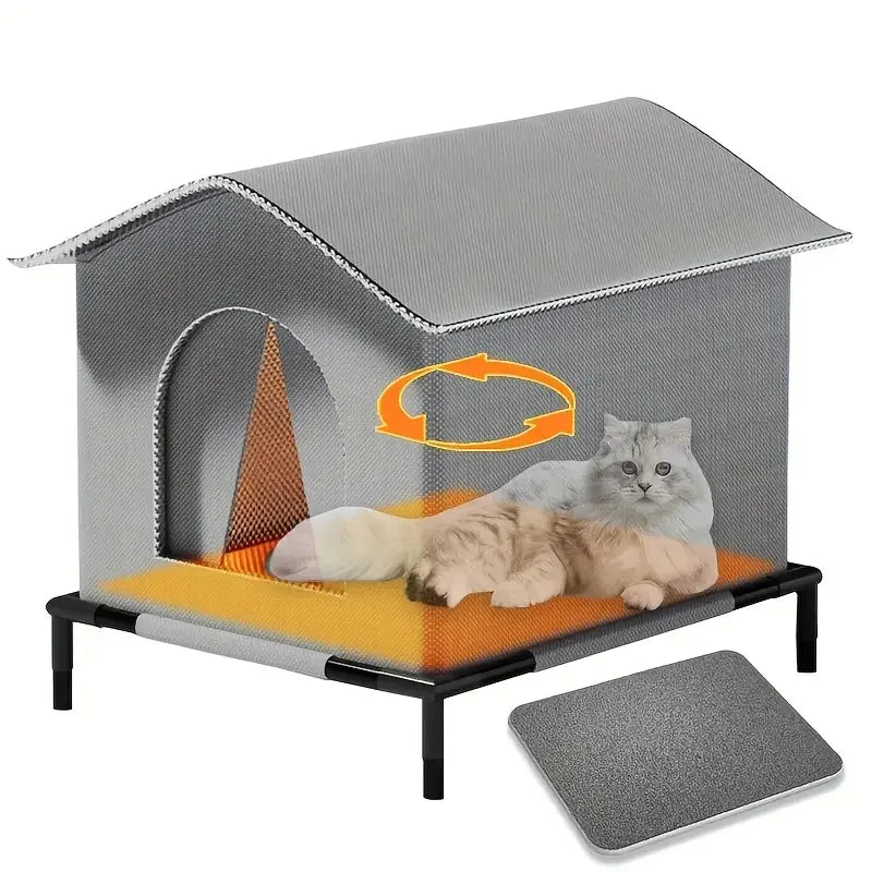 Outdoor Insulated Cat House - Weatherproof Shelter