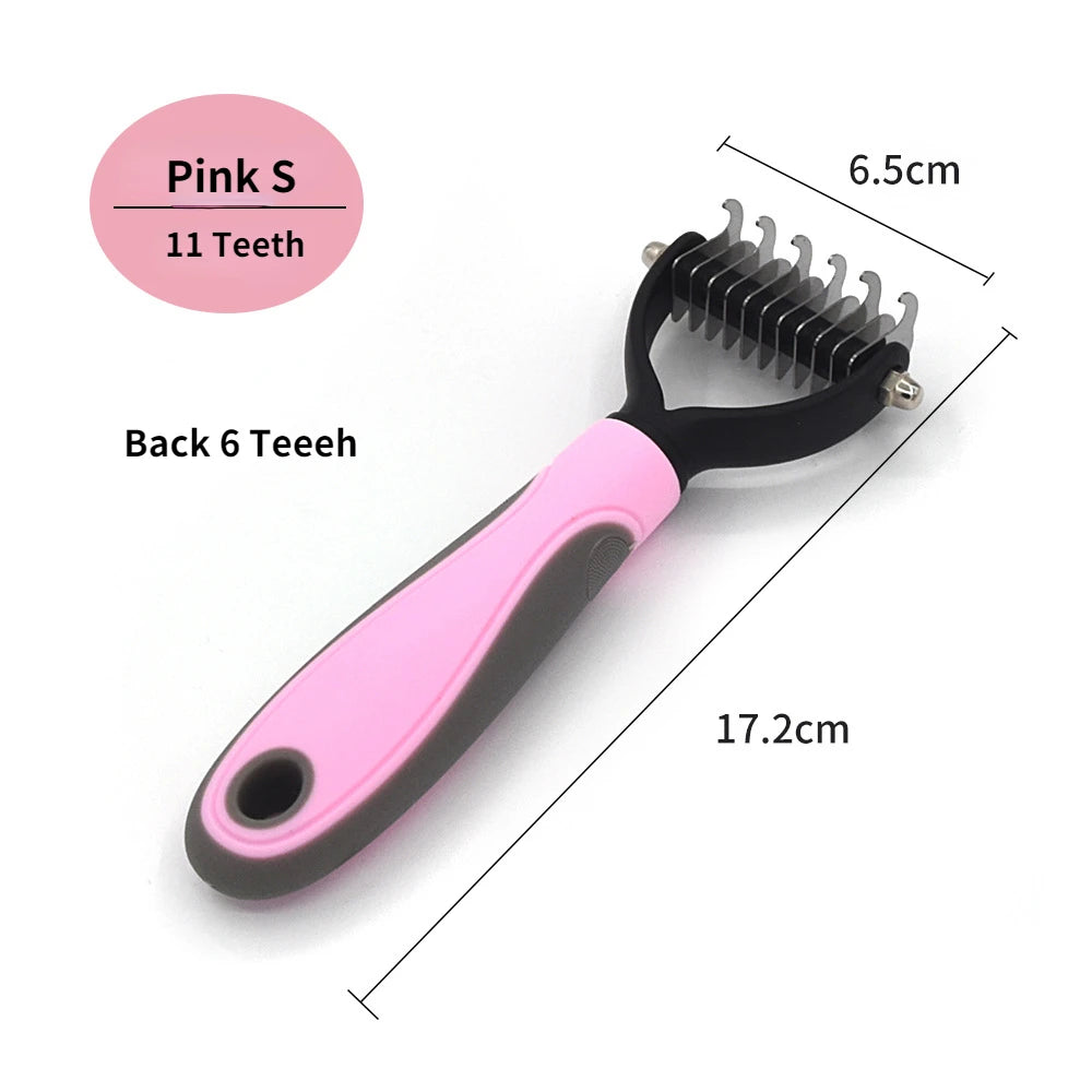 Professional Pet Deshedding Brush - Dog & Cat Fur Remover Tool
