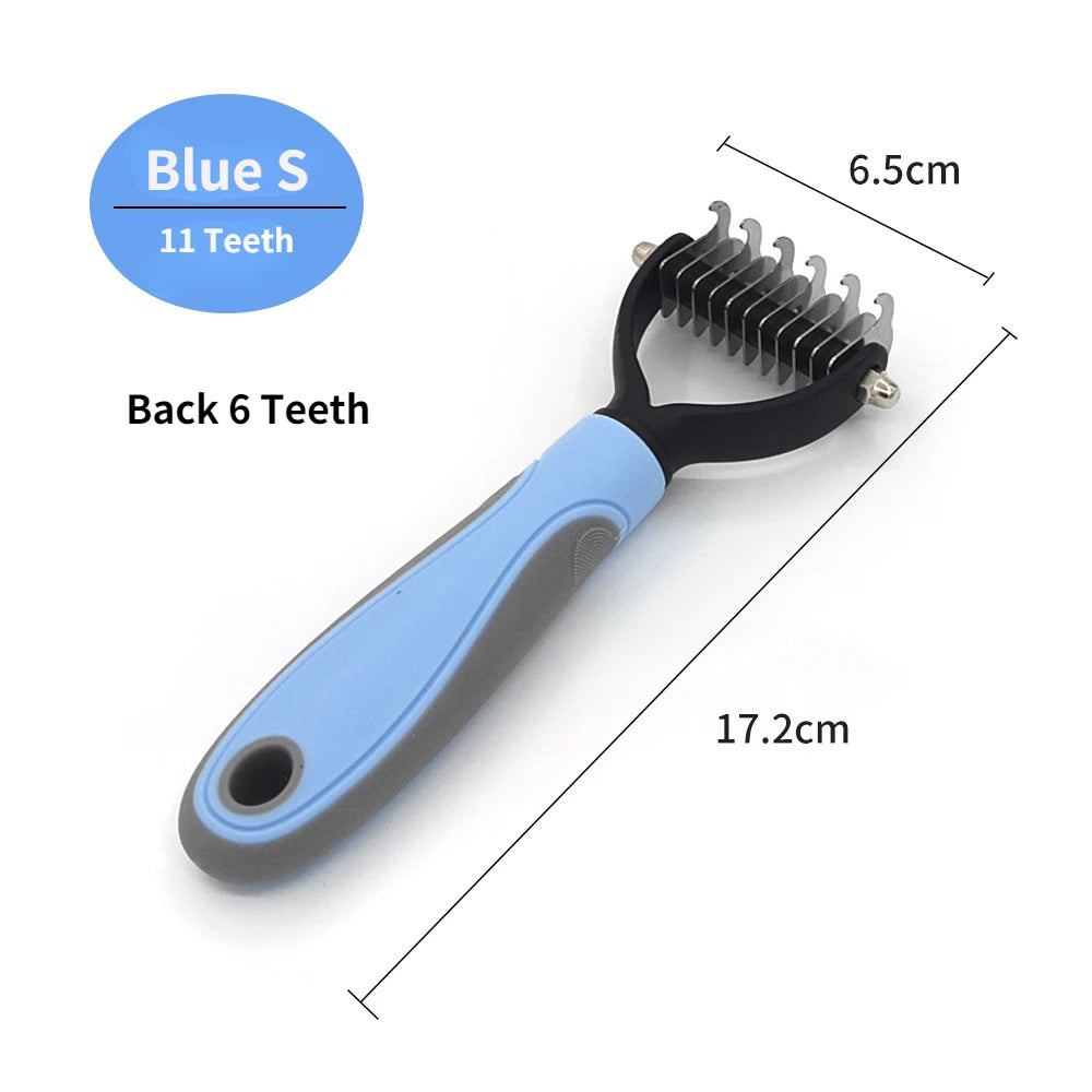 Professional Pet Deshedding Brush - Dog & Cat Fur Remover Tool