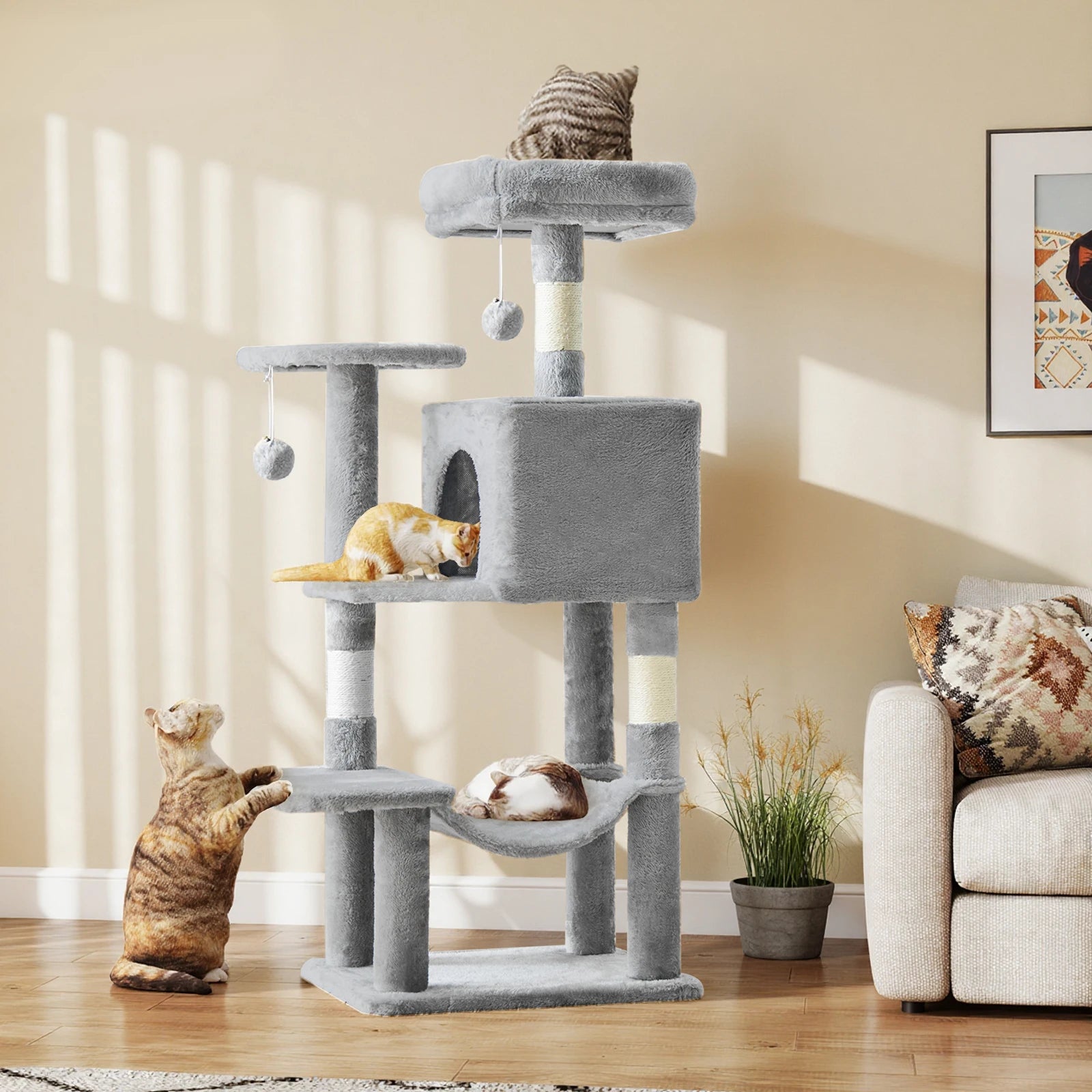 Tall Cat Tree Tower - Climbing Play Center for Indoor Cats
