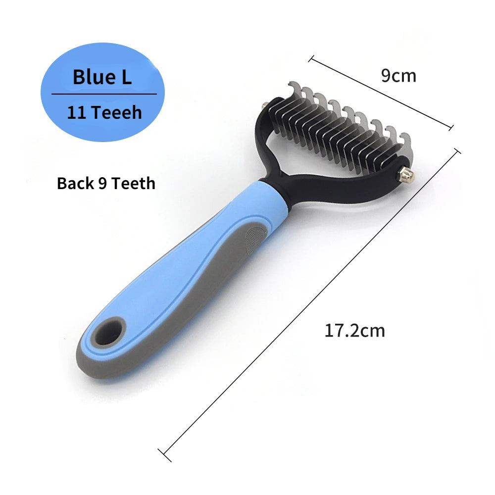 Professional Pet Deshedding Brush - Dog & Cat Fur Remover Tool
